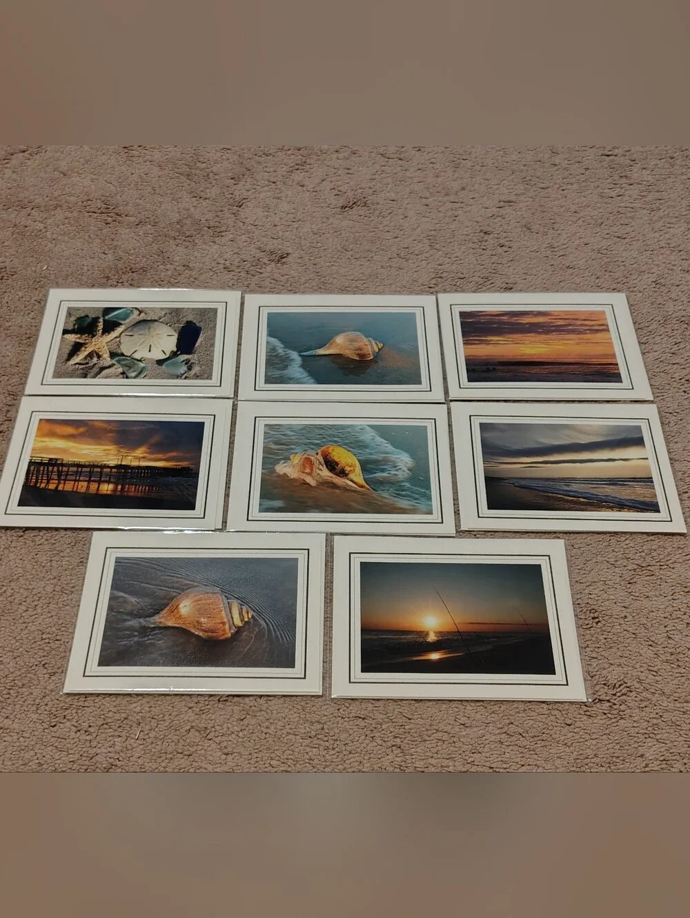 Set Of 8 New Blank-inside Beach Greeting Cards
